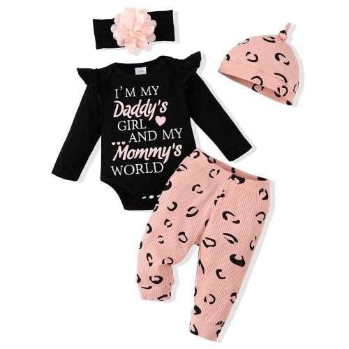 Renotemy Newborn Baby Girl Clothes Outfits Infant Romper Ruffle Floral Pants Cute Toddler Baby Girl Clothes Set