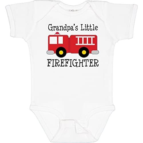 inktastic Grandpa's Little Firefighter Baby Bodysuit