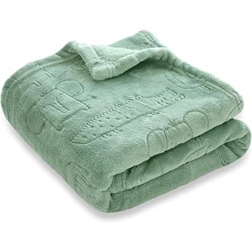 BORITAR Woodland Animal Baby Blanket for Boys Girls Ultra Soft Fleece Warm and Lightweight Blankets for Infant Toddler Newborn, 30x40 Inch, Sage Green