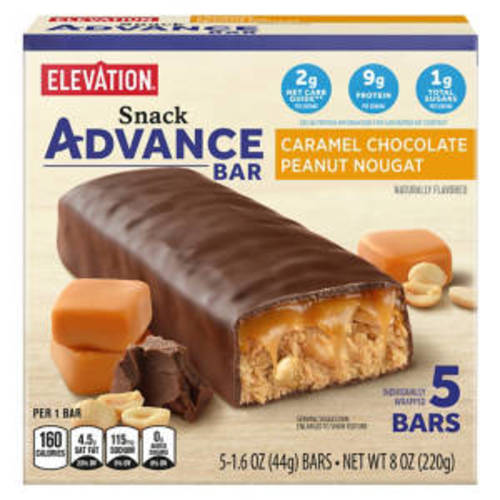 Caramel Chocolate Peanut Nougat Advance Snack Bars, 5 count