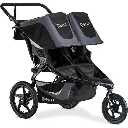 BOB Gear Revolution Flex 3.0 Duallie Double Jogging Stroller, Graphite Black