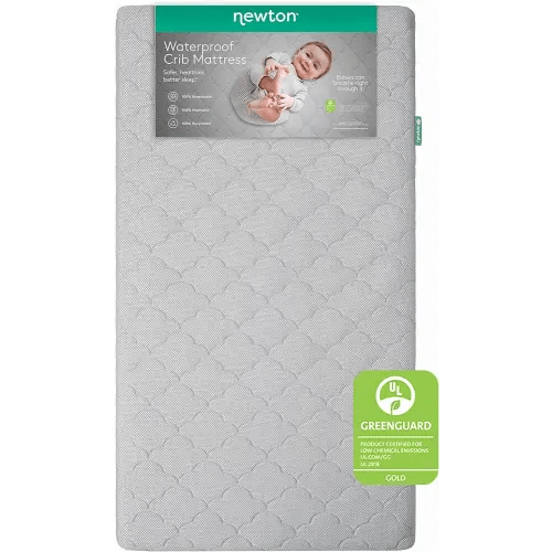 Newton Baby Crib Mattress and Toddler Bed - Waterproof - Ultra-Breathable Proven to Reduce Suffocation Risk, 100% Washable, Better Than Organic, 2-Stage Removable Cover, Deluxe 5.5" Thick Grey