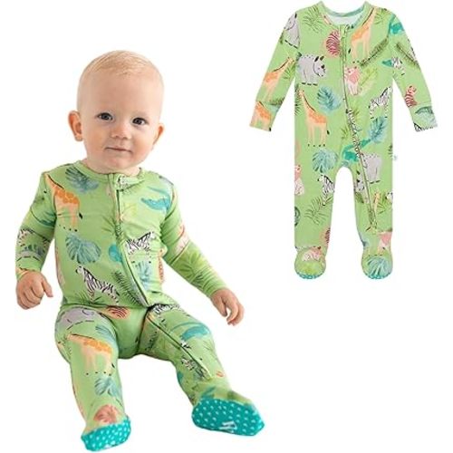 Posh Peanut Baby Boy Footie Pajamas - Soft Viscose Made from Bamboo 2 Way Zipper Sleepers & Onesies