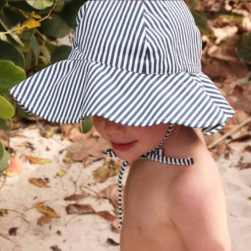 Printed Sun Hat | Seersucker Navy