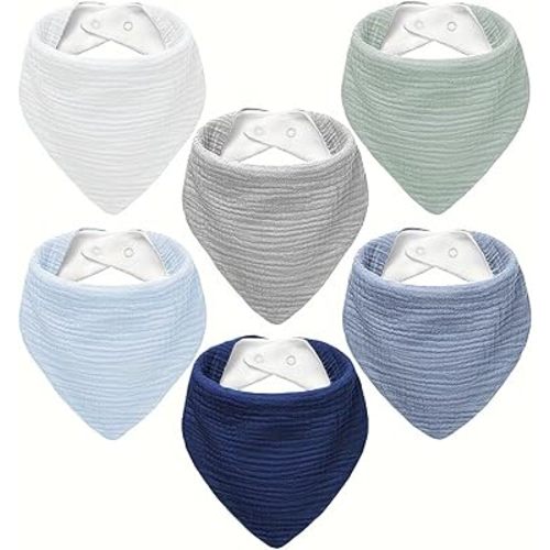 Muslin Baby Bibs,Baby Bandana Drool Bibs 100% Cotton for Baby Boy Girl,Solid Colors Bib for Drooling Teething