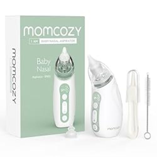 Momcozy Baby Nasal Aspirator, Strong Suction Electric Nasal Aspirator for Baby, Newborn and Toddler, Portable Baby Nose Aspirator Rechargeable with Light and Music, Baby Snot Sucker