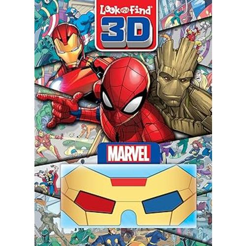 Marvel Spider-man, Avengers, Guardians of the Galaxy, and More! - 3D Look and Find Activity Book! - Iron Man 3D Glasses Included! - PI Kids