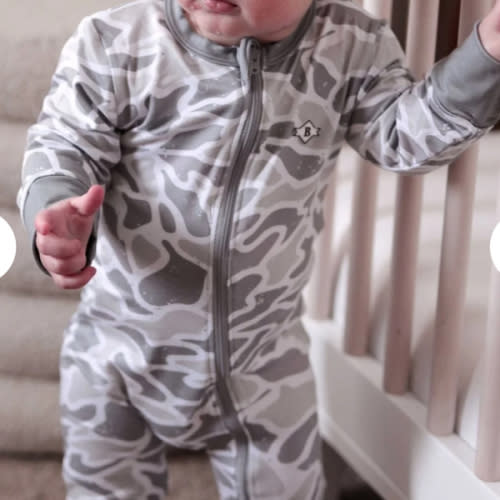 Baby Zip Up - White Camo – BURLEBO