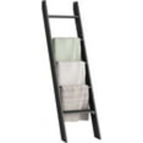 ZLERP Blanket Ladder Decorative Farmhouse for The Living Room, 5-Tier Ladder Shelf, Ladder Rack for Storage and Decor Ebony Black