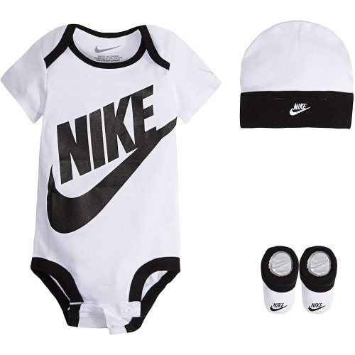 Nike bodysuit hat booties ( Unisex Baby), 3-Piece Set, 0-6 Months