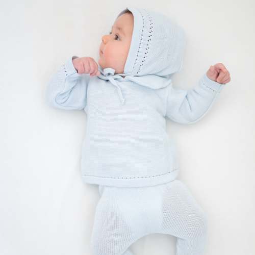Knit Baby Boy Sweater & Stockings Set (3-6 Months, Light Blue)