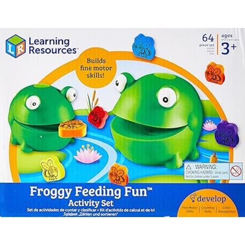 Learning Resources Froggy Feeding Fun Activity Set, Fine Motor Toy, 65Piece