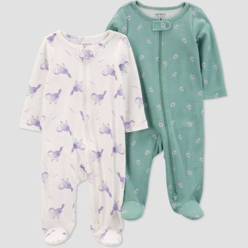 Carter's Just One You® Baby Girls' 2pk Printed Sleep N' Play - Dark Pink Newborn