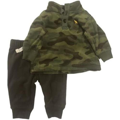 Carters Infant Boys Long Sleeve Green Camo Top & Jogger Pants Set