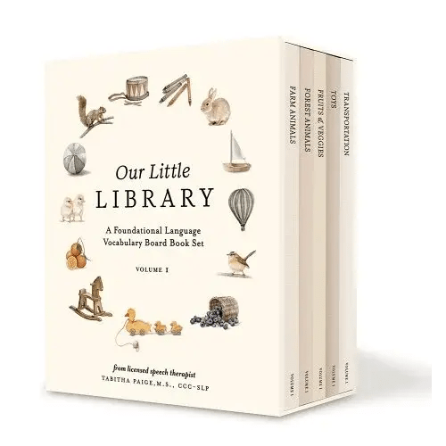 Our Little Library: A Foundational Language Vocabulary Board Book Set for Babies, by Tabitha Paige and Paige Tate & Co