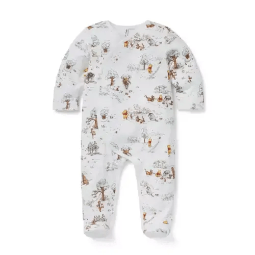 Baby Jet Ivory Toile Disney Winnie The Pooh Toile Baby Footed Wrap One-Piece by Janie and Jack