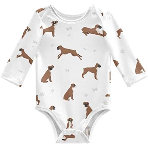 vvfelixl Baby Bodysuits Black Pug White Long Sleeve Cotton Baby Clothes For Boys Girls 0-24 Months