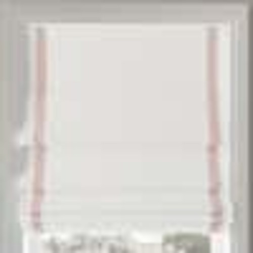 Blackout Pink Ribbon Border Fabric Roman Shade