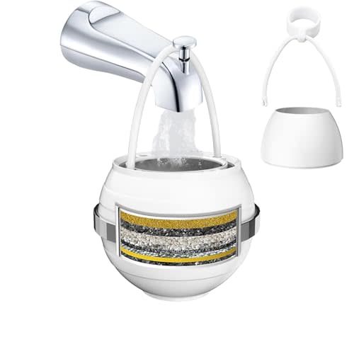 Beati Faucet Bath Filter for Tub - Kinder Water Filter for Bathtub, Hard Water Softener to Remove Lead,Chlorine and Fluoride, Improve Skin, Hair and Nails Condition,White