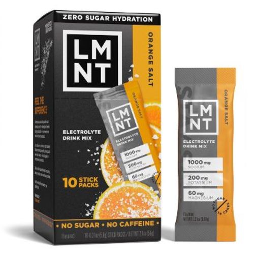 Lmnt Zero-sugar Electrolytes Sports Drink - Orange Salt - 2.1oz/10ct