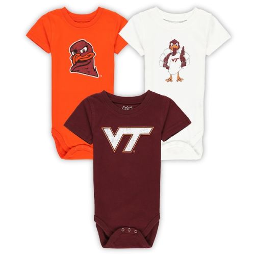 Infant Wes & Willy  Virginia Tech Hokies Three-Pack Bodysuit Set