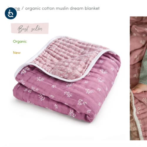 aden + anais Organic Cotton Muslin Blanket in Heritage Floral | aden + anais