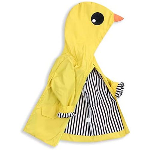 YOUNGER TREE Toddler Baby Boy Girl Duck Raincoat Cute Cartoon Hoodie Zipper Coat Outfit