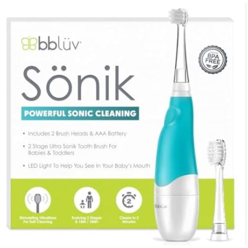 bblüv Sönik - Ultrasonic Baby Toothbrush for Infants and Toddlers - Kids Electric Toothbrush with Smart Timer and LED Light