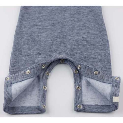 Mini Honeycomb One Button Long Romper, Denim - Oh Baby! | Maisonette