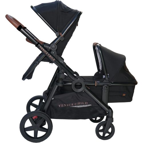 Venice Child Maverick Single-to-Double Convertible Stroller and Bassinet (Eclipse Black)