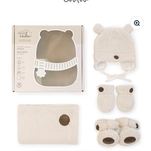 Coffret cadeau Ourson Sherpa pour bébé (4 accessoires)