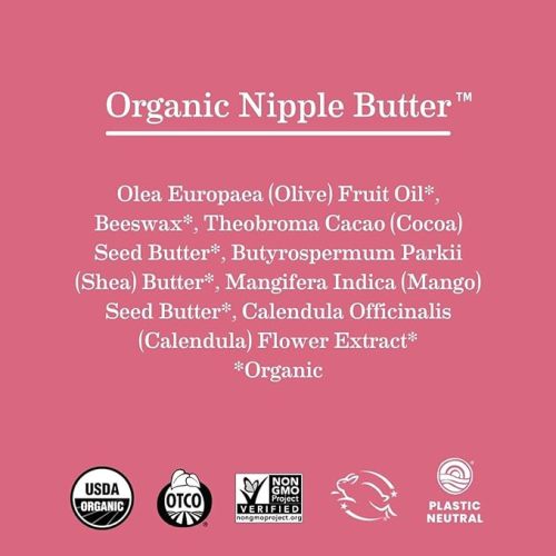 Organic Nipple Butter™ Breastfeeding Cream by Earth Mama | Postpartum Essentials Safe for Nursing, Non-GMO Project Verified, No Lanolin, 2-Fluid Ounce (2-Pack) - 2 Fl Oz (Pack of 2)