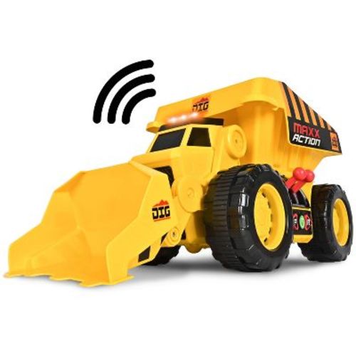 Maxx Action 2-N-1 Dig Rig - Excavator and Dump Truck, Construction Truck Toy with Joystick Controller