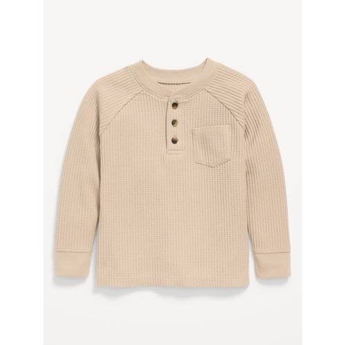 Long-Sleeve Henley Waffle-Knit Pocket T-Shirt for Toddler Boys | Old Navy