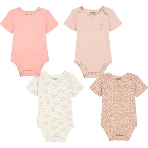 Juicy Couture baby-girls 4 Pack Bodysuits