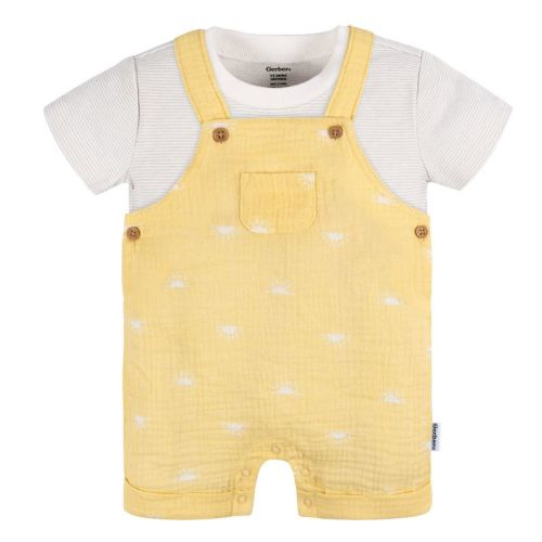 Gerber Baby Romper And T-shirt - Dots - 0-3 Months - 2-piece
