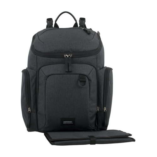 Eastsport Wooster St. Large Backpack Diaper Bag with Adjustable Shoulder Straps, Bonus Changing Pad, Stroller Straps and Insulated Zipper Pockets, Dark Grey