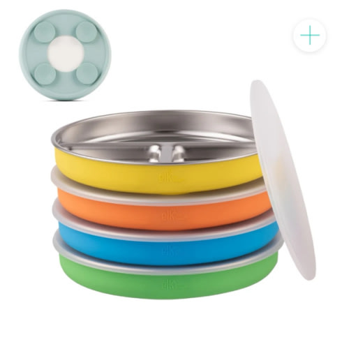 7.8" Stainless Steel Divided Plates with Suction Sleeve