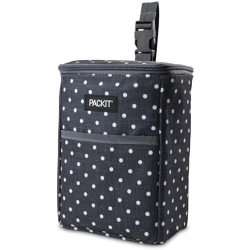 PackIt Freezable Double Bottle Bag, Built with EcoFreeze Technology, Antimicrobial lining, Collapsible, Reusable, Zip Closure, Buckle Handle, Perfect for Breastmilk and Formula On the Go