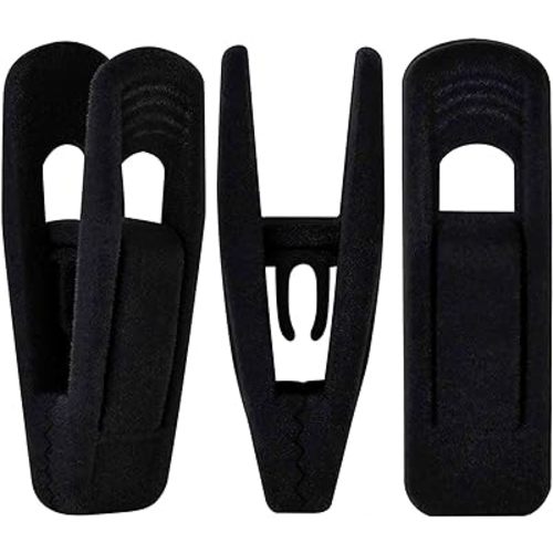 Black Velvet Hangers Clips 20 Pack, Non-Slip Velvet Clips for Suit Velvet Hanger Pants Hangers Skirt Hanger, Strong Finger Perfect for Thin Velvet Hangers