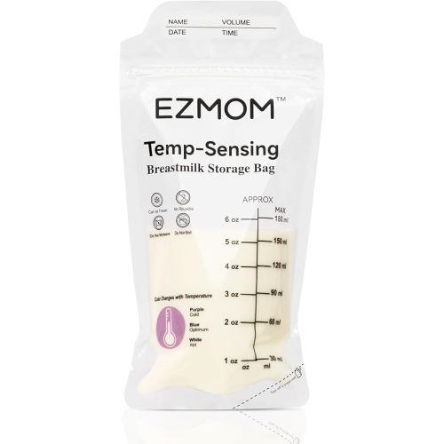Breastmilk Storage Bags, 120pcs Disposable, Newborn Baby Essentials, Temp-Sensing Discoloration, 6 Ounce Leak-Proof Freezer Storage Bags for Baby Bottle Feeding, Must-Have for New Moms & Infants