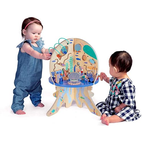 Manhattan Toy Deep Sea Adventure Wooden Toddler Activity Center with Clacking Clams, Spinning Gears, Gliders and Bead Runs