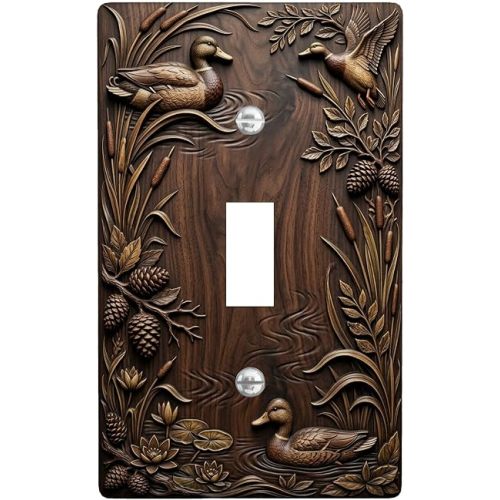 Rustic Mallard Duck Wildlife Decor Toggle Switch Plate