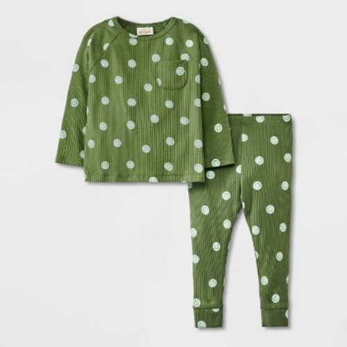 Baby Boys' Ribbed Top & Pants Set - Cat & Jack™ Green 3-6m