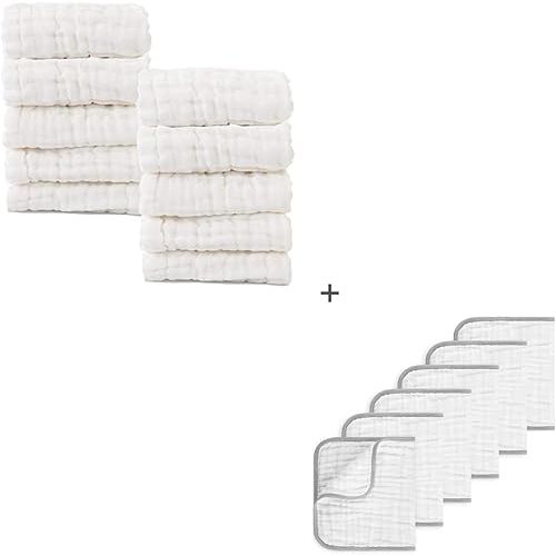 MUKIN Baby Washcloths and Burp Cloths Sets