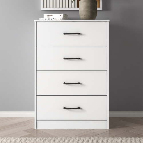 Free Shipping! Mainstays Ardent White 4 Drawer Dresser, Easy Assembly, Transitional Bedroom Furniture