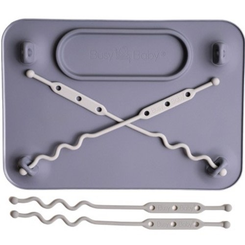 Busy Baby Silicone Placemat with 4 Straps for Toys and Utensil