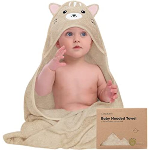 KeaBabies Baby Hooded Towel - Bamboo Baby Towel Organic Bamboo Towel - Infant Towels - Large Bamboo Hooded Towel - Baby Bath Towel with Hood for Girls, Babies, Newborn Boys, Toddler (Cat)