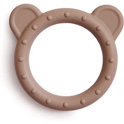 mushie Silicone Baby Teether Toy | Bear (Natural)