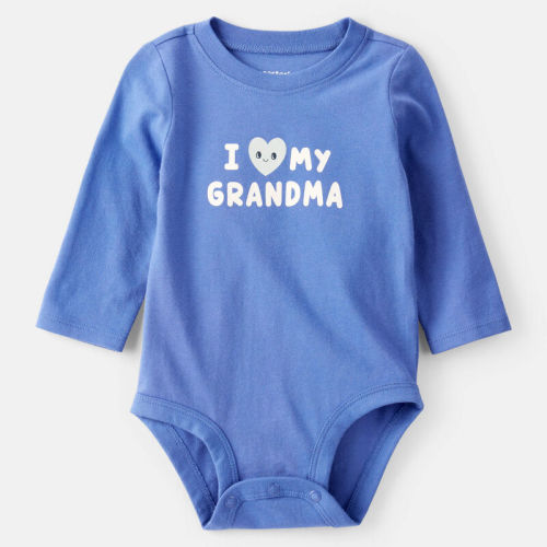 Blue Baby Boy I Love My Grandma Cotton Long-Sleeve Graphic Bodysuit - Blue | Carter’s Oshkosh Canada